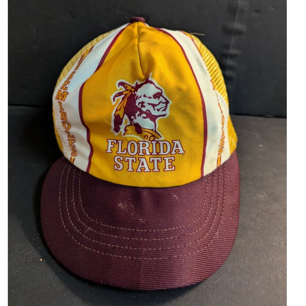 Vintage Florida State Seminoles Trucker Hat Snapback Mesh NCAA Cap USA Made